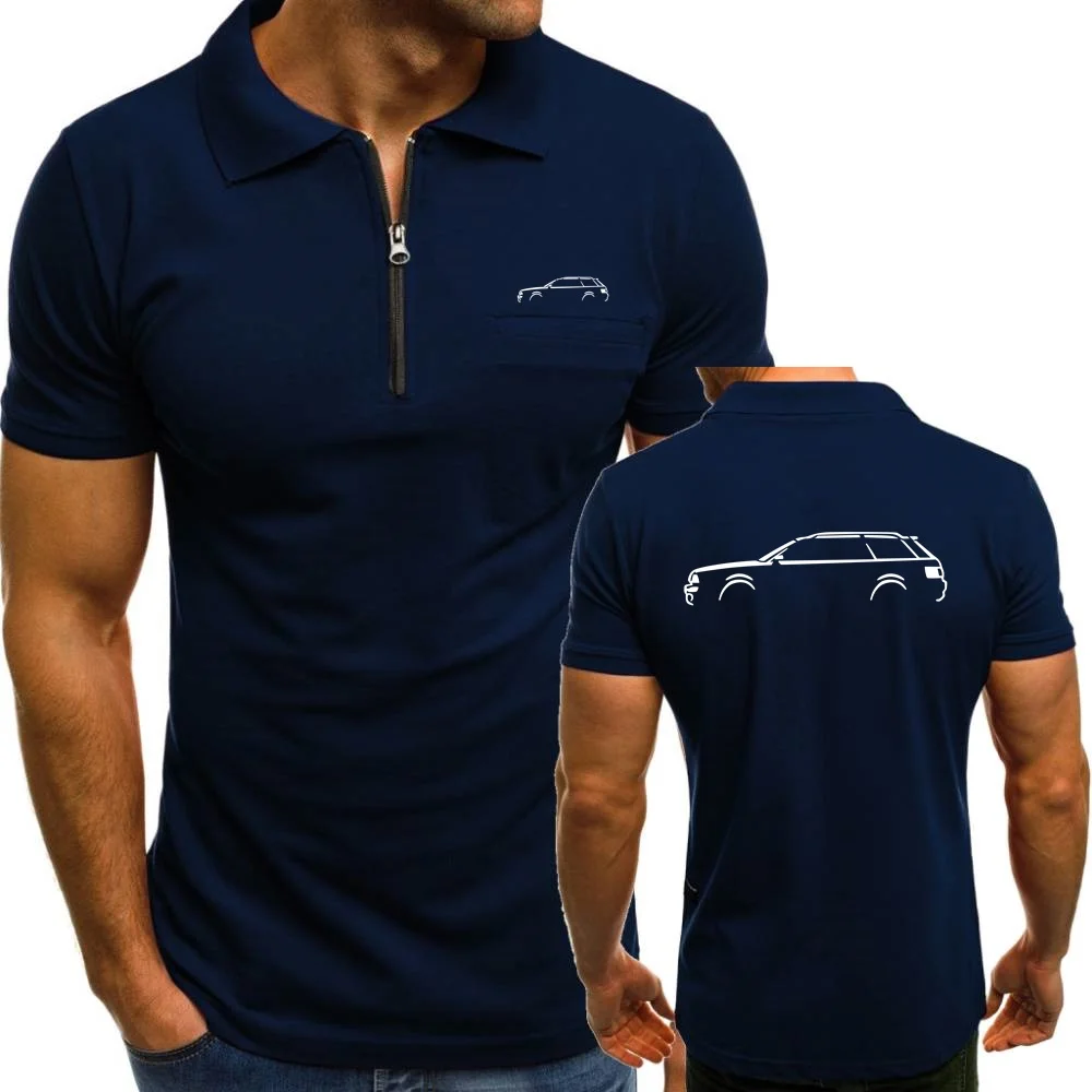 

Men's Polo Shirts Supercar Adventure Short Sleeve Jersey QUATTRO RS6 SUV Cars TShirts Style Tees Zipper Lapel Pocket Streetswear