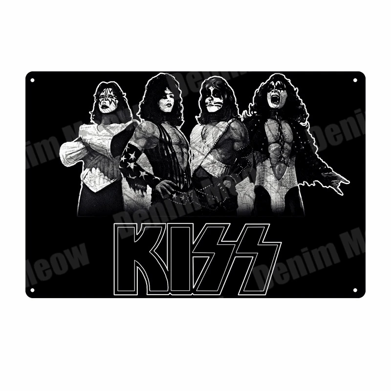 Q Kiss Band табличка винтажная металлическая жестяная вывеска домашний бар Паб Клуб декоративные металлические тарелки музыка рок наклейки на стену железный Арт плакат MN5 - Цвет: Q