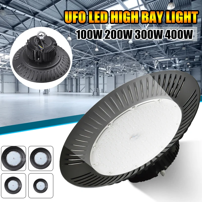 

Led High Bay Light 100/200/300/400W UFO Warehouse Workshop Garage Industrial Lamp Workshop highbay led Stadium Market 85-265V