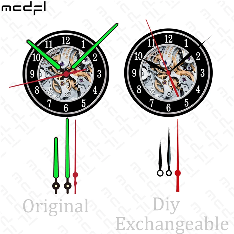 Полиция офицер дизайн светящийся винил запись настенные часы кварцевые с DIY руки