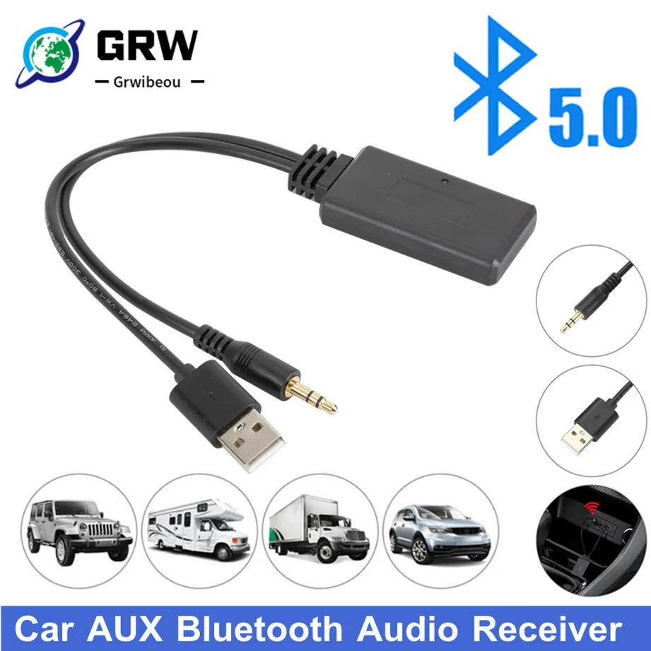 Bluetooth 2020 универсальный автомобильный беспроводной Bluetooth-приемник USB 3 5 мм Aux медиа