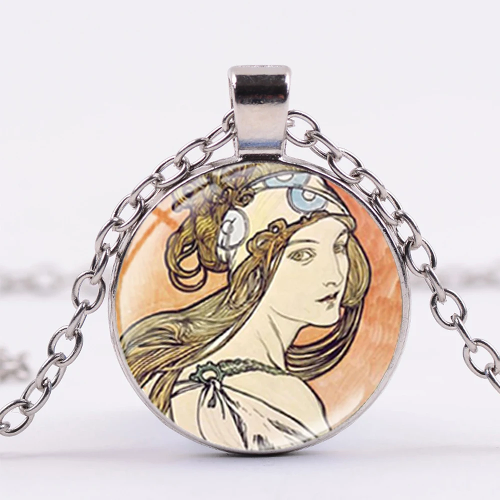 Лидер продаж на русском языке винтажное ожерелье Alphonse Fly подвески в виде портрета