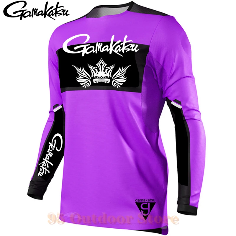 

Мужская рубашка для рыбалки Gamakatsu, одежда с защитой от УФ лучей, пуловер для защиты от солнца, быстросохнущие дышащие Трикотажные изделия дл...