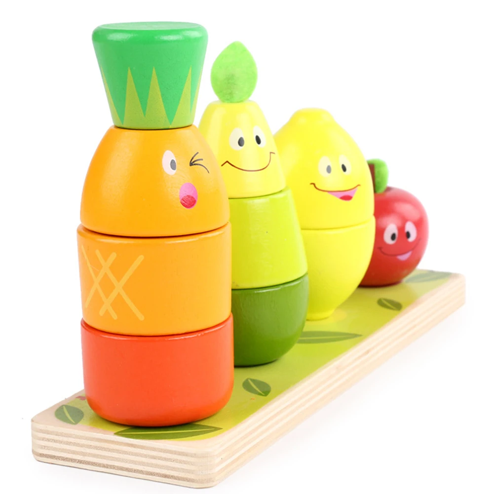 

Assembled Model Building Kits Tool Fruit Stacked Toys Puzzle Baby Pairing Game Color Cognition Early Learning Toys