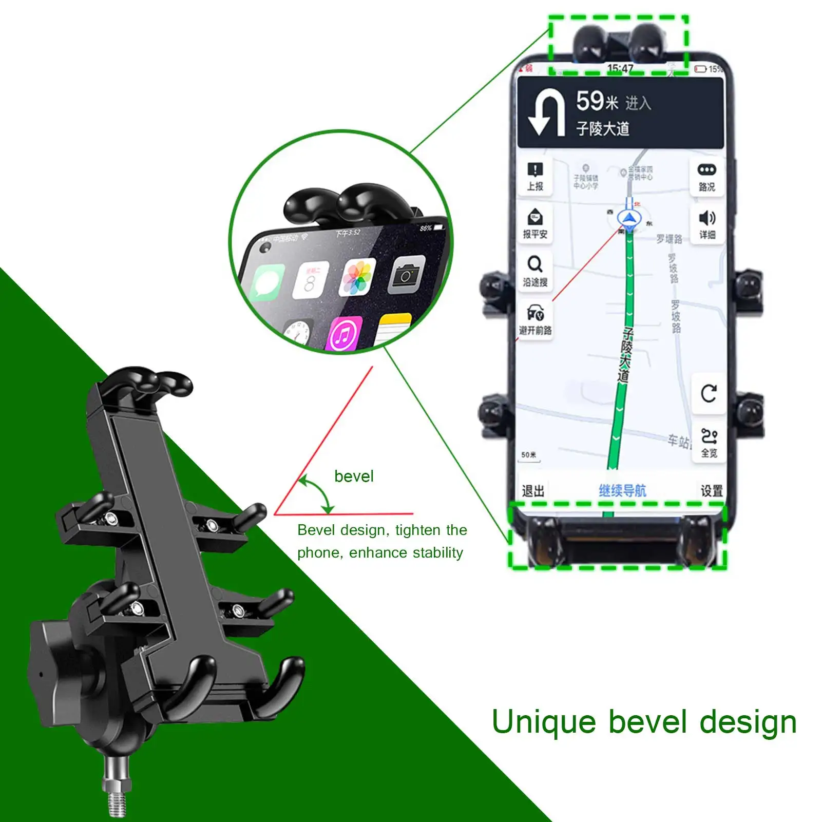 

Universal Adjustable Bicycle Phone Holder Aluminum Alloy Shockproof Bicycle Phone Bracket Road Bike Cell Phone Bracket