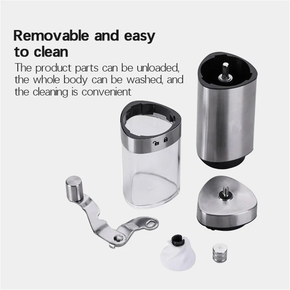 Portable Coffee Grinder Stainless Steel Adjustable Handheld Cocoa Bean Conical Burr Mill Manual | Дом и сад