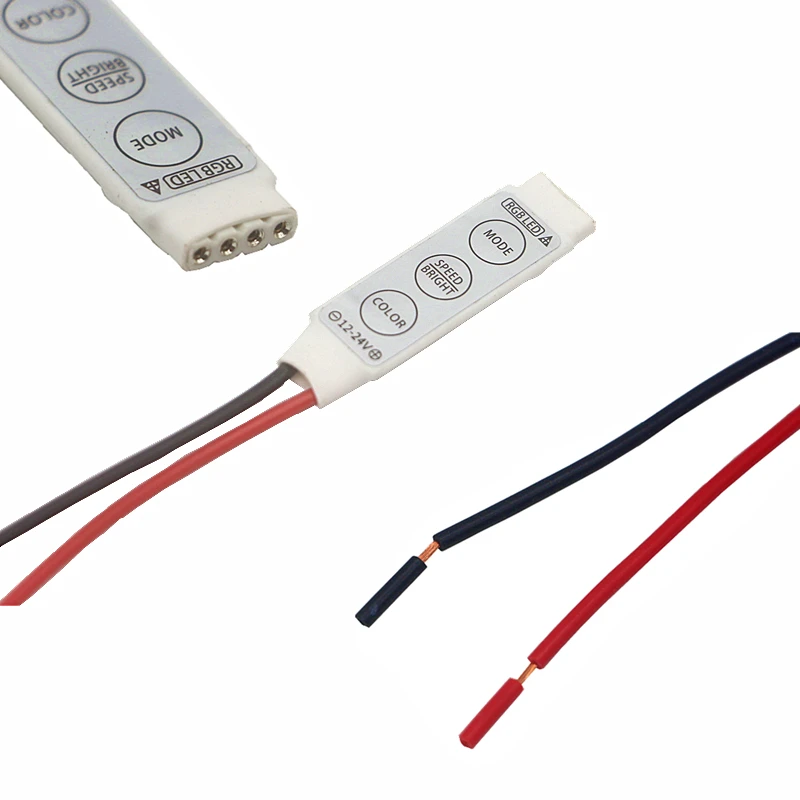 Мини 3Key RGB светодиодный контроллер DC 5 в 12 В 24 режим/скорость/яркий/цветной