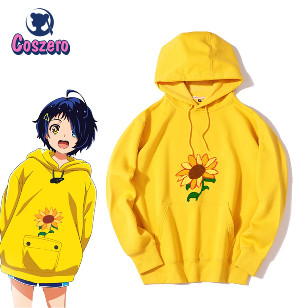 Худи в стиле аниме для косплея с цветочным принтом и карманами| |