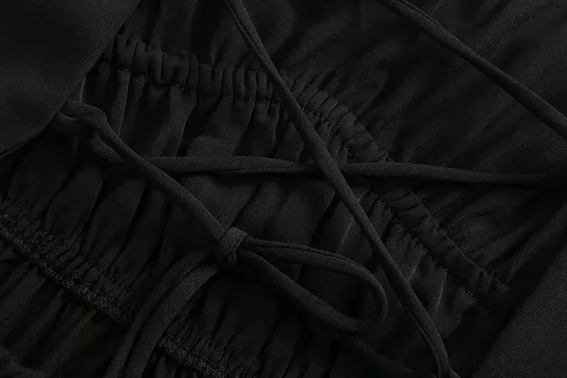 

European American Black Sexy Backless Waist Strap Thin Sling Dress Korean Gothic Vinateg Kawaii Cute Vestidos Evening Dresses