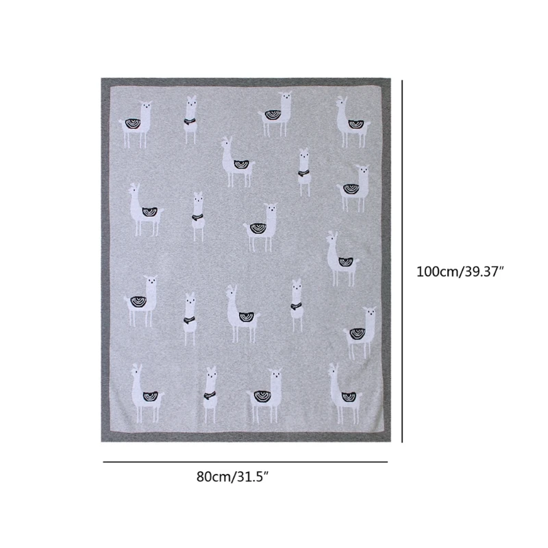 

Baby Blankets Knitted Newborn Swaddle Stroller Bedding Wrap Cartoon Alpaca Infantil Boys Girls Receiving Blanket Children