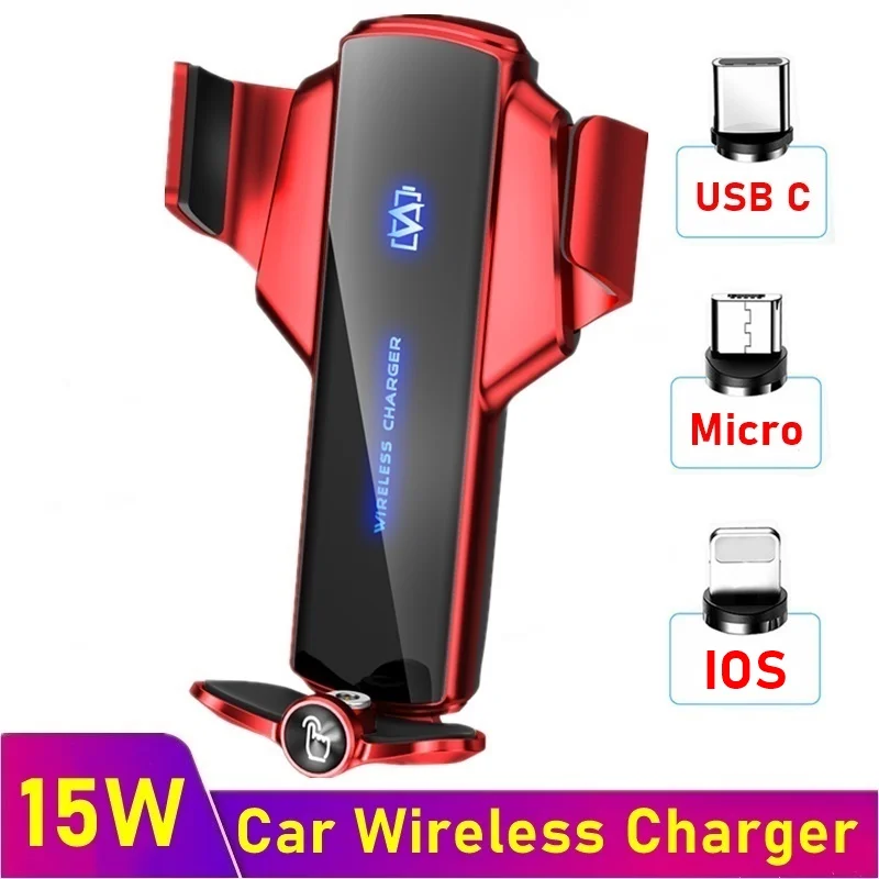 

15W Magnetic Car Wireless Charger for Iphone 11 12 13 Pro Max Samsung Induction Wireless Charger In Car Air Vent Phone Holder