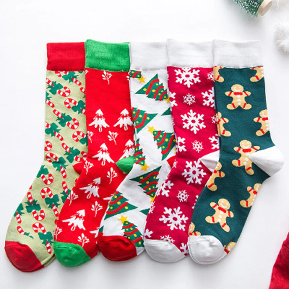 

1pair Fashion Christmas Socks Women Cartoon Funny Cute Winter Female & Hosiery Cotton Square Foot Personality Socks