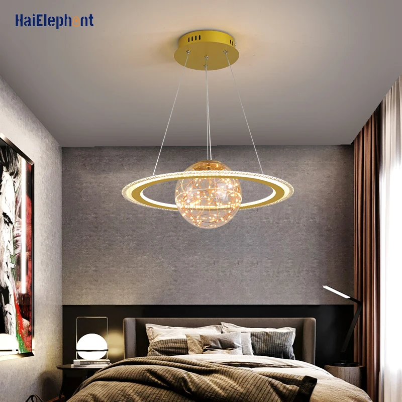 Креативные светодиодные подвесные светильники с планетами для кабинета детской