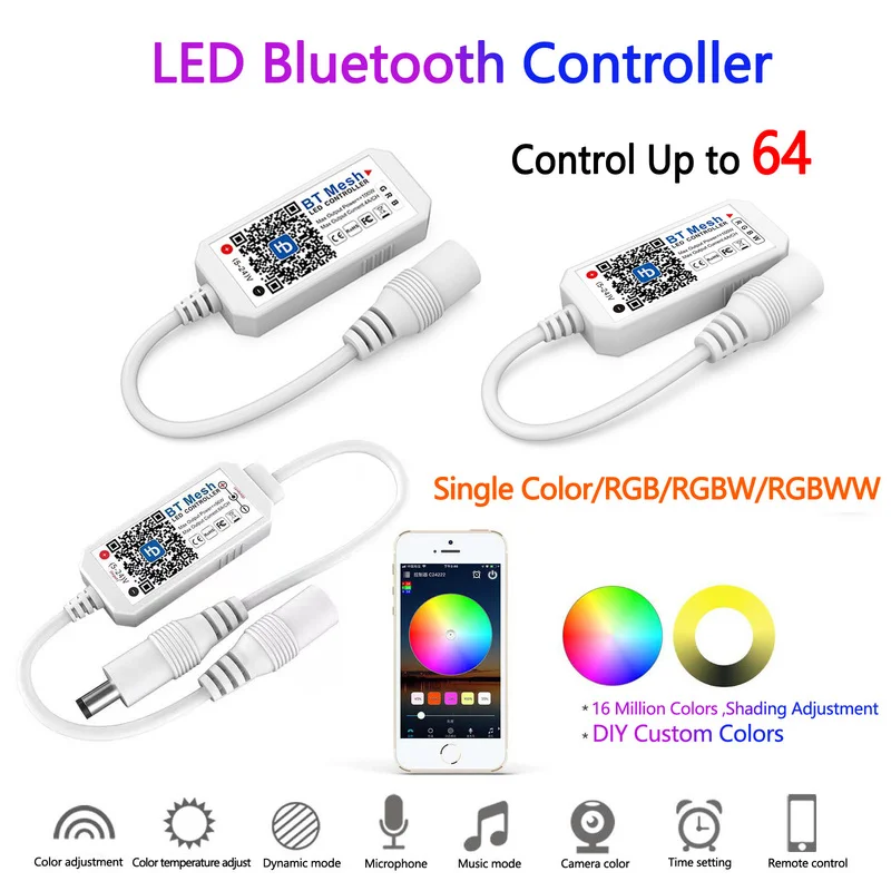 BT MESH DC5V 12V 24V bluetooth rgb led Controller RGB RGBW RGBWW LED BLUETOOTH rgb strip light controller For 5050 2835 tape