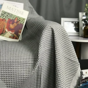 Non-slip Tapestry Bedspread Home Textile Decoration Nordic Solid Colors Cotton Thread Tassel Knitted Sofa Blanket Cover Cloth