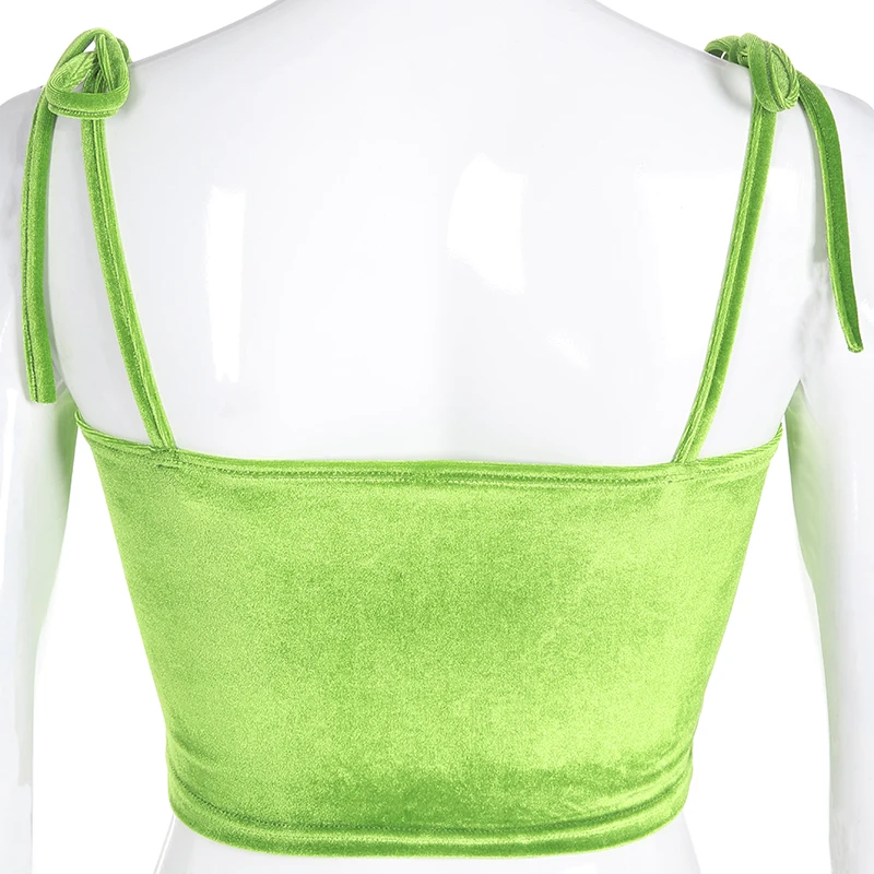 Летний сексуальный женский топ зеленый однотонный укороченный рубашка без