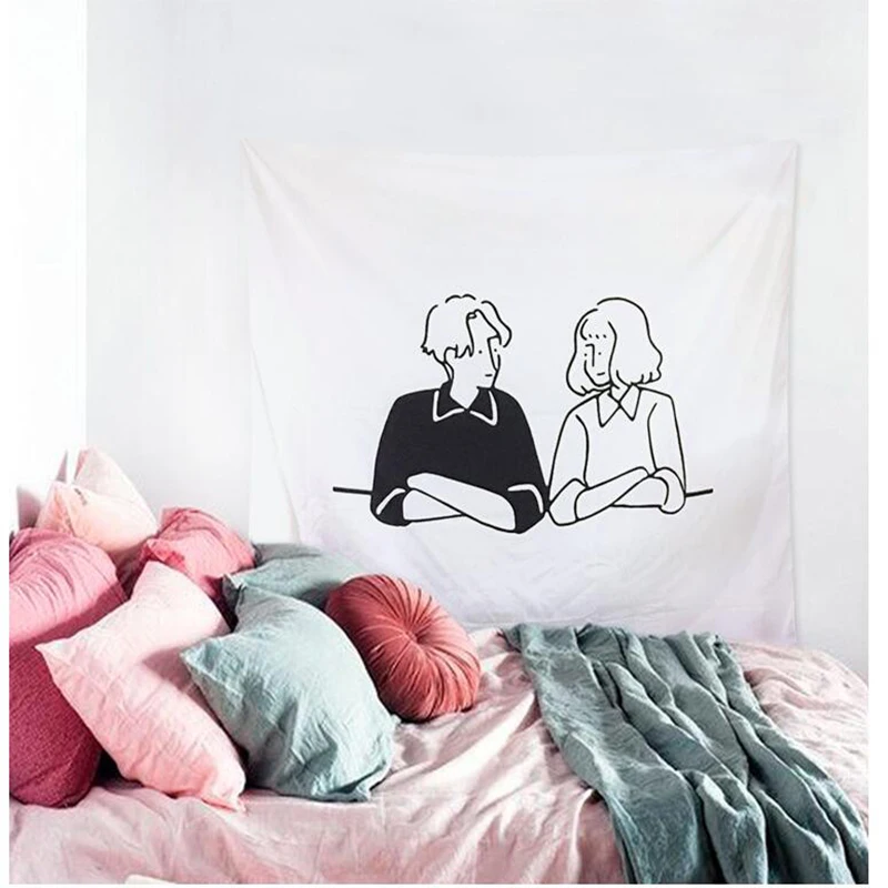 Пара Line Draw гобелены художественный настенный гобелен абстрактные картины