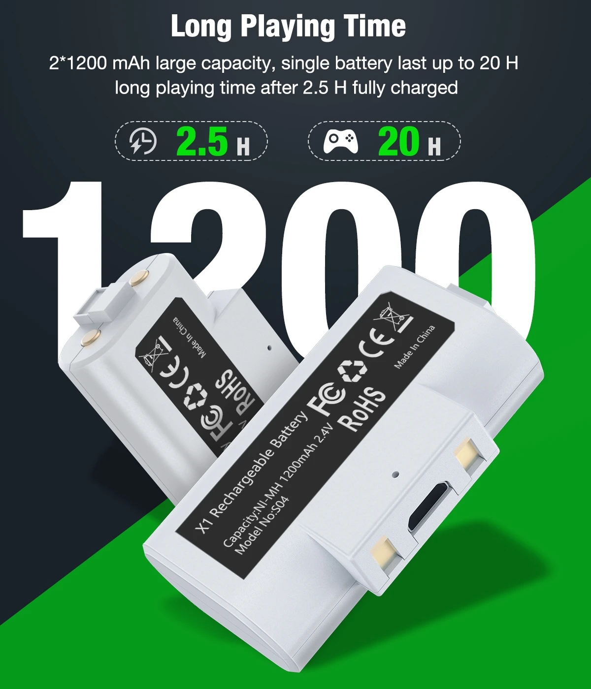Зарядное устройство для аккумуляторов 1200 мА ч геймпадов Xbox One S X Elite | Электроника