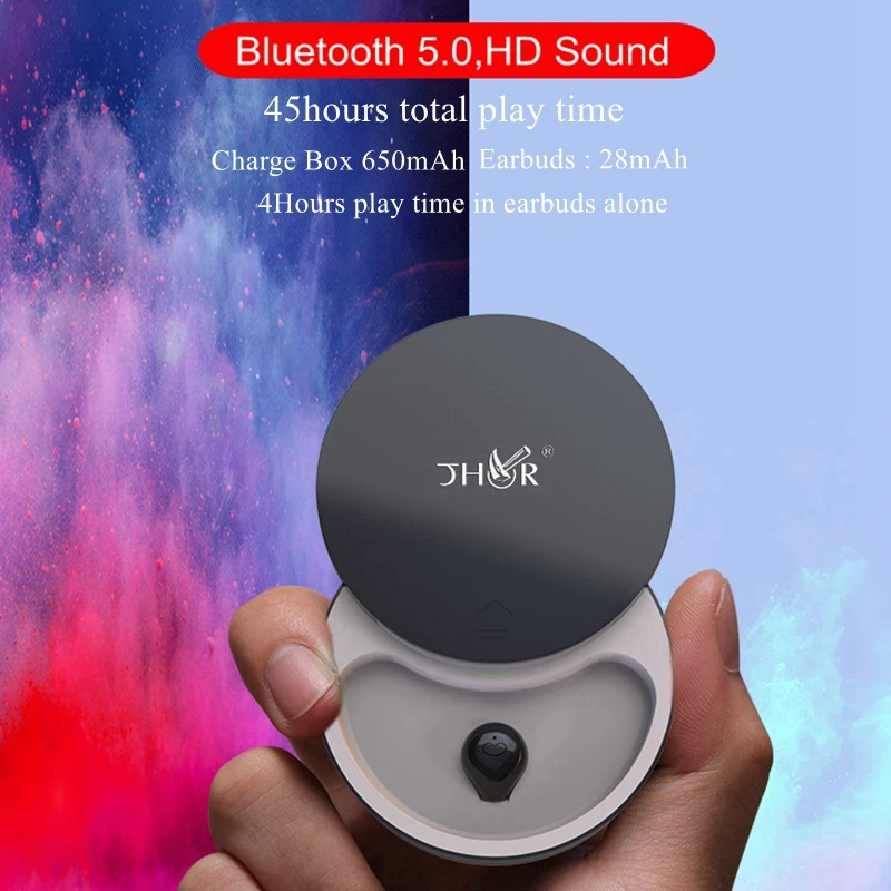 

Mini Bluetooth 5.0 Earphone Invisible Single Earbuds Wireless Headphones TWS Bass Stereo Earbuds Button Control With Microphone