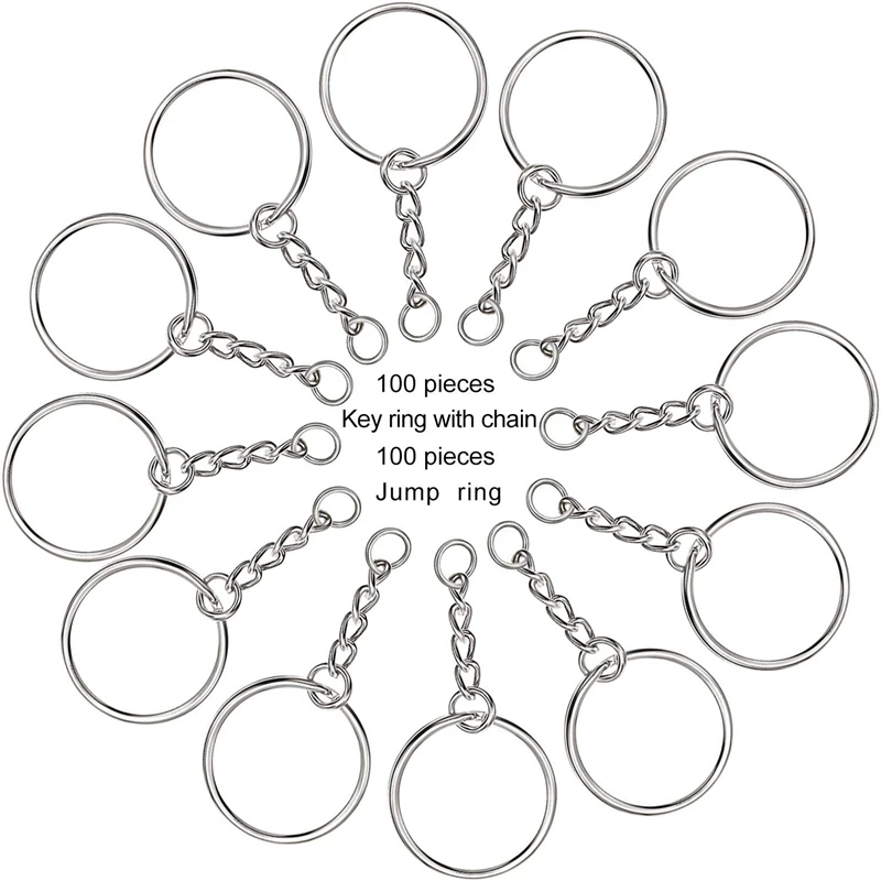 Make Keychain Kit Leather Tassels Bulk with Silver Key Chain Rings and Jump for DIY Tassel Cr |