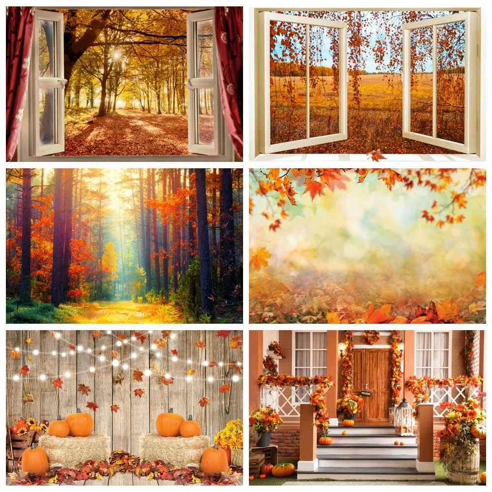 Фон для фотосъемки Yeele мечтательный Лес Дерево падающие осенние листья природный