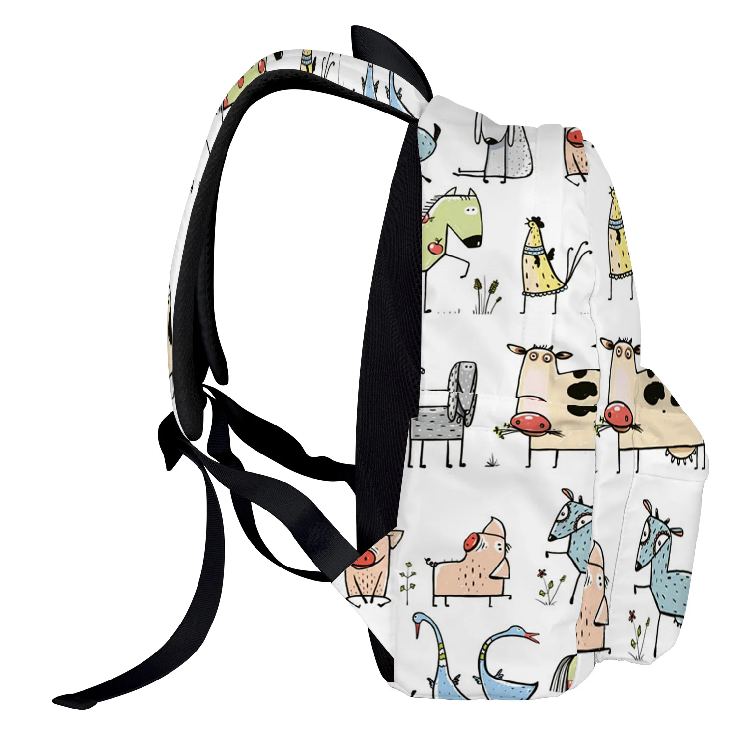 Модный мультяшный рюкзак с животным петухом коровой лошадкой гусиной Свинкой