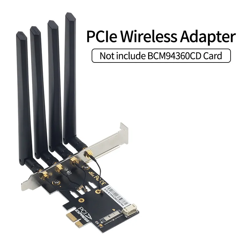

Dual band BCM94360CD 1750Mbps WiFi Card 802.11ac Bluetooth4.0 PCIE Wireless Adapter for Hackintosh MacOS Airdrop Handoff FV-T919