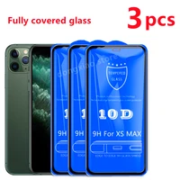 10d tempered glass on the for iphone 13 12 11 pro max 7 8 plus xr x xs se glass full glue cover screen protector protective film