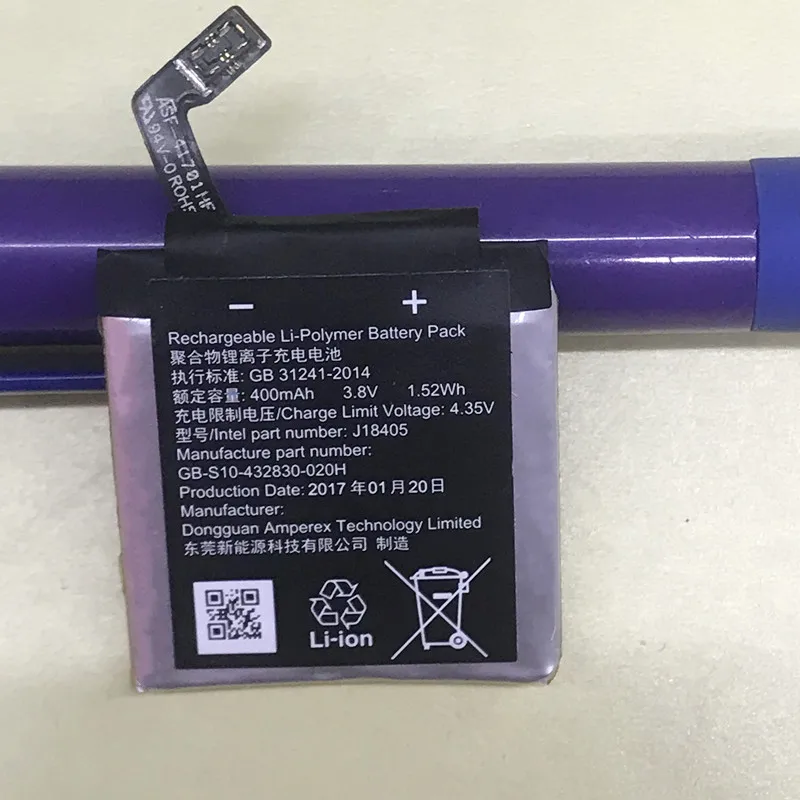 

100% New Original High Quality 3.8V 400mAh J18405 Battery For Sony GB-S10-432830-010H Smart Watch Batteries