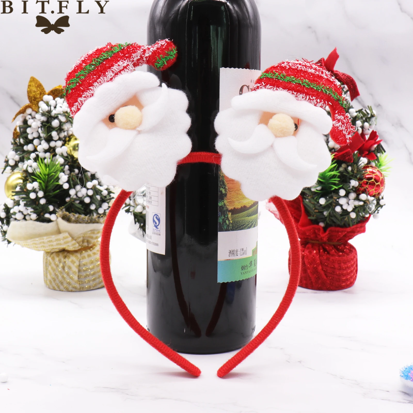 BIT.FLY Christmas Decoration Glow Headband Santa Claus Elk Child Lovely Gift noel Party Supply Headdress New Year |