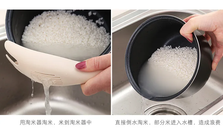 Creative PP colander Rice Beans Peas Washing Filter Strainer Rice spoon Household filter Kitchen cleaning gadget Bean drainer