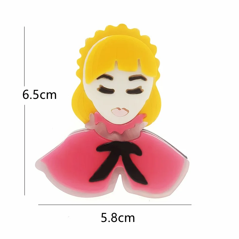 

ZiccoWong Creative Elegant Design Figure Lady Brooch Pins For Women Girl Acrylic Personality Princess Magician Party Dress Gift