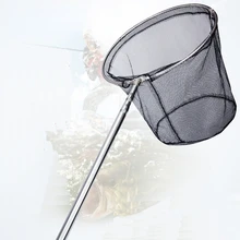 A set Collapsible Fishing Nets Stainless Steel Fishing Tools Small Mesh Foldable Landing Net Pole Casting Network Trap