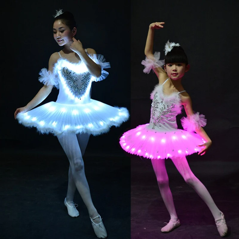 

New Professional Ballet Tutus LED Swan lake Adult Ballet Dance Clothes Tutu Skirt Women Ballerina Dress for Party Dance Costume
