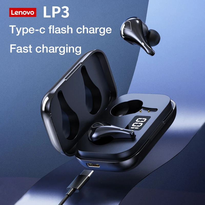 

Lenovo LivePods LP3 TWS Bluetooth Earbuds LED Display 9D Stereo Wireless Headphone Sports Earphone Waterproof Headset With Mic