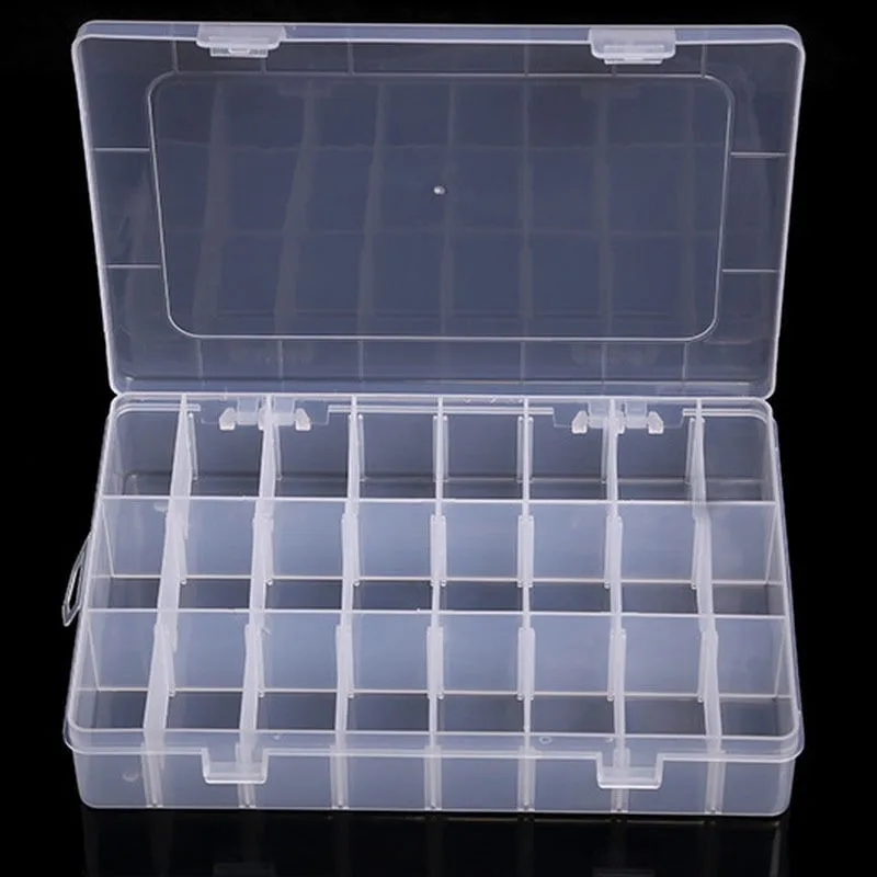 

Plastic Box 10/15/24/36 Grid Adjustable Organizer Jewelry Bead Storage Container
