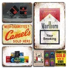 Винтажные сигареты, продаваемые здесь, металлическая табличка, магазин дыма, Настенный декор, ретро сигареты, бренды, жестяные плакаты, модные плакаты