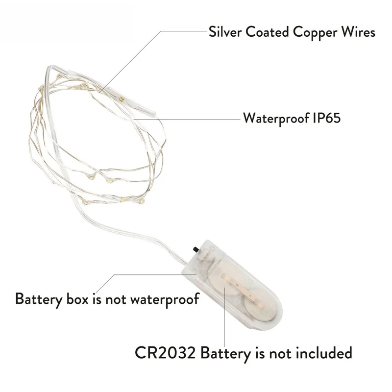 Яркая светодиодная гирлянда на медной проволоке 10/20/30