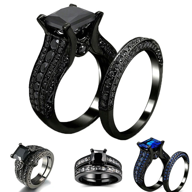 2 шт/комплект 4 женская роскошь очаровательный кристалл невеста кольцо женские
