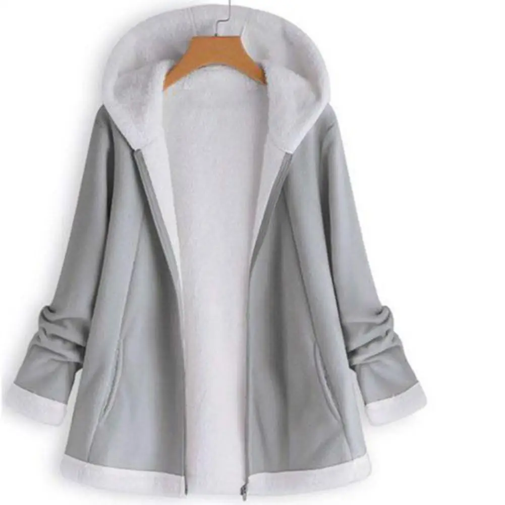 

Повседневное Пышное пальто для женщин осень-зима однотонные Цвет с длинным рукавом с застежкой-молнией и пуговицами милое теплое пальто с к...