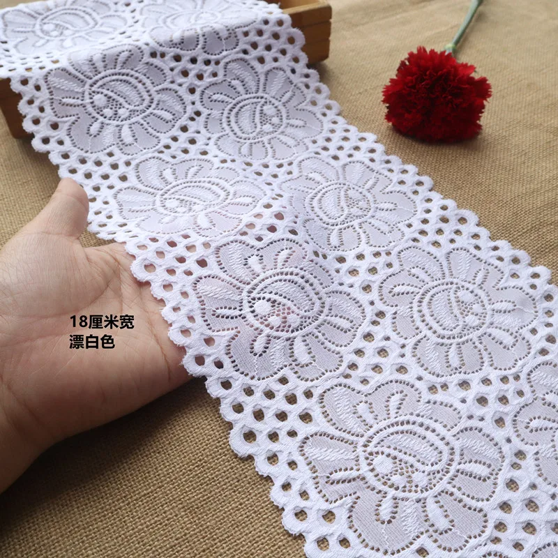 

20 см Черно-белые синие розовые широкие эластичные кружевные аксессуары с вышивкой украшение для юбки одежды