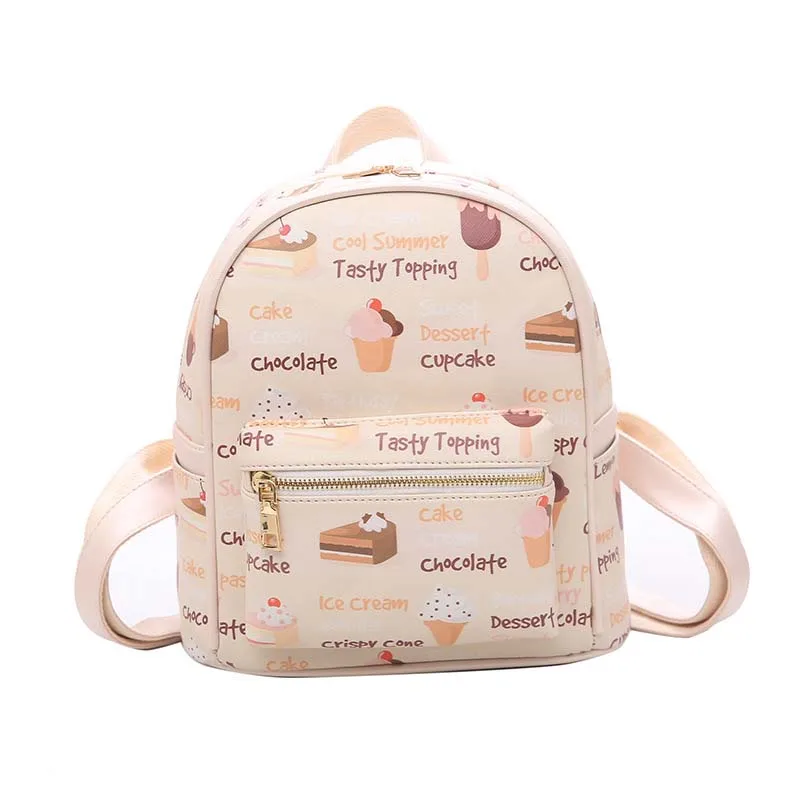 

Маленький рюкзак 15 шт./лот для девочек-подростков, компактная сумка на плечо в стиле преппи, дорожный ранец с мультяшным принтом в виде еды и ...