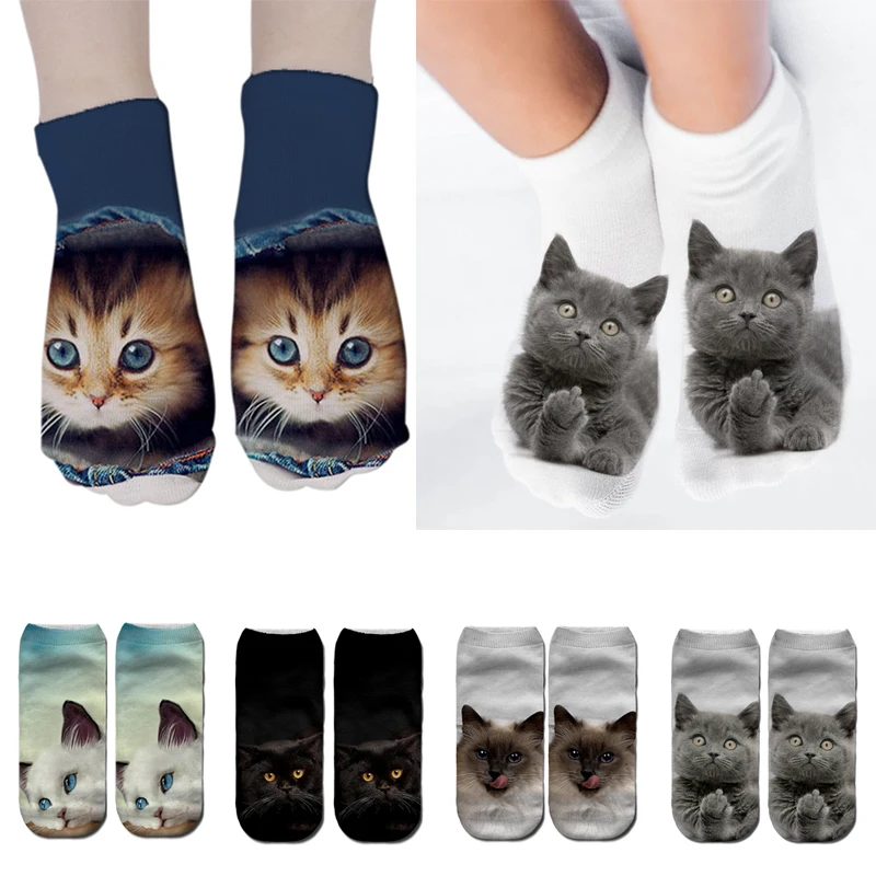 Мультяшные детали с рисунком Забавные милые творческие Носки 3D кота мультяшное