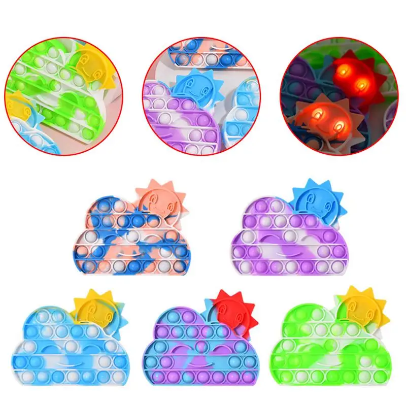 

Rainbow Cloud Push Bubble Sensory Toys Portable Anti-Stress Squeeze Toys Fidget It Reliver Stress Squishy Toys Autism Needs