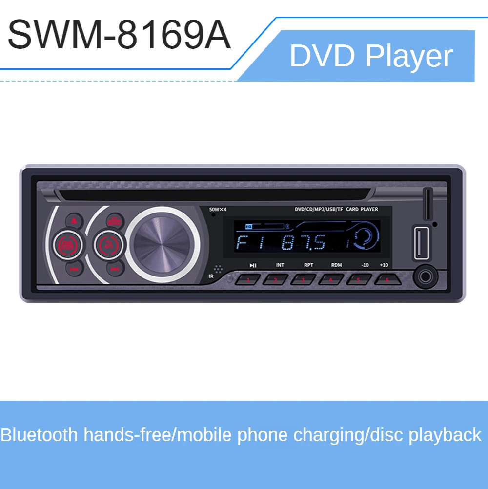 

SWM 8169A Universal 1 Din Bluetooth Car Stereo MP3 Player 1din Autoradio CD VCD DVD AUX USB FM Radio Auto Audio Car Player