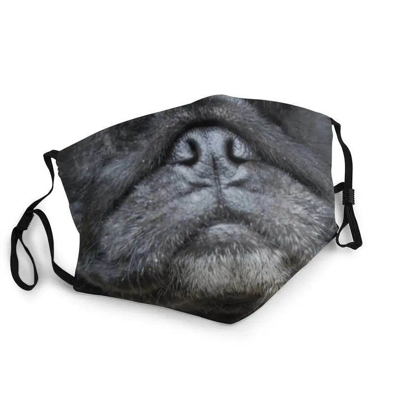 

Funny Black Pug Nose Mouth Face Mask Unisex Breathable Animal Mask Men Anti Haze Dust Protection Respirator Muffle
