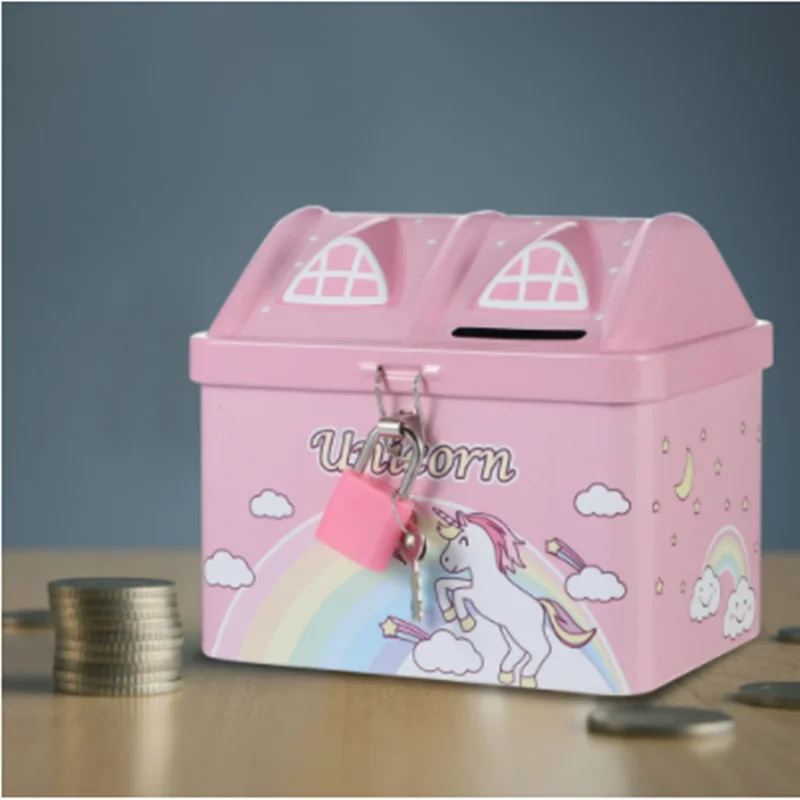

1Pc Unicorn Coin Bank Portable Cute Lovely Cartoon Piggy Bank Home Decorations Bedroom Kids Room Ornaments Money Box