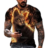 new 3d animal cat mens womens print shirt summer tops oversized t shirt o neck short sleeve casual summer mens clothing 6xl