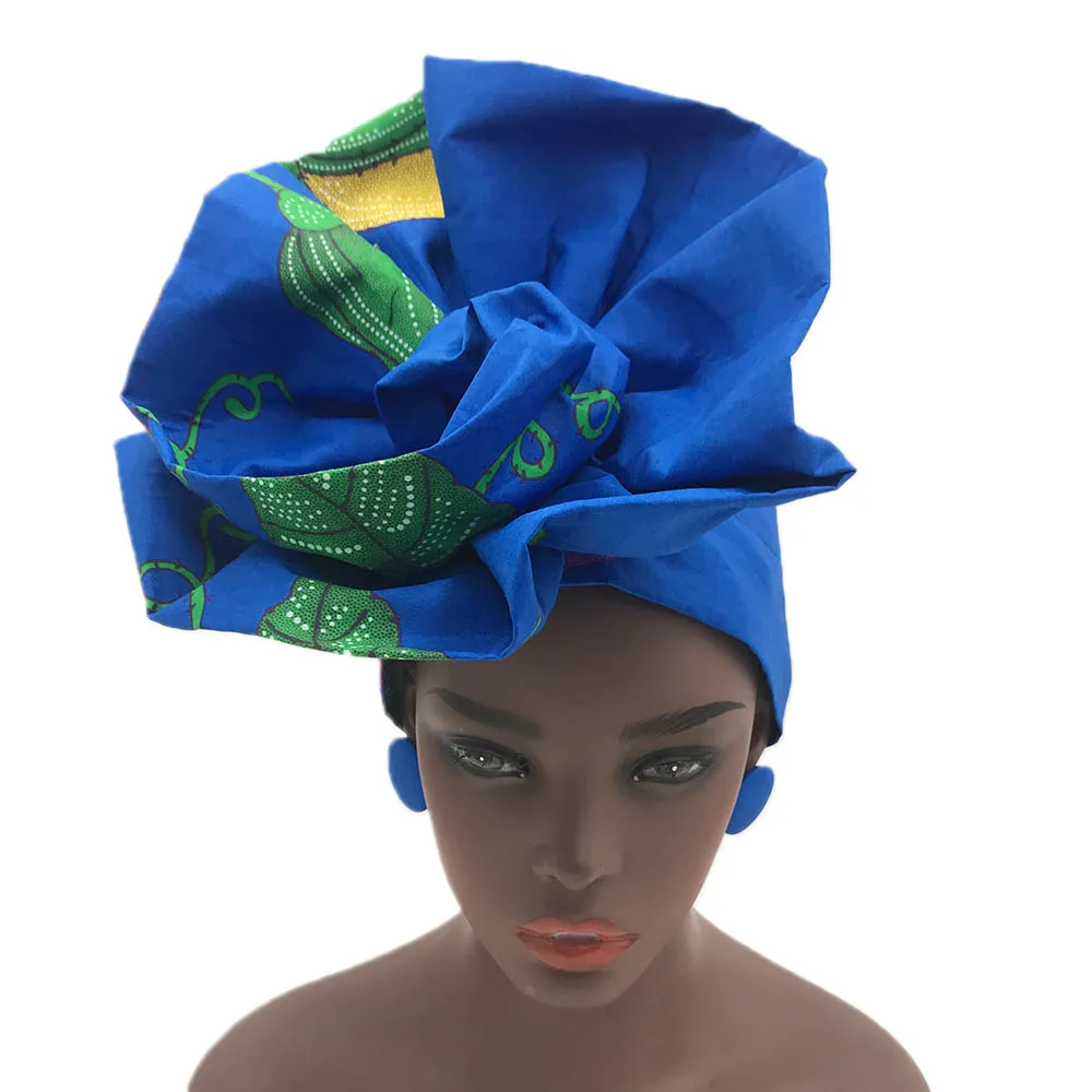 Тюрбан в африканском стиле форме цветка headtie тюрбан из вощенной ткани