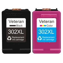 Veteran 302XL Refilled Ink Cartridge for Hp 302 XL Deskjet 2130 3630 3632 3634 Envy 4520 4521 4522 4523 4524 Officejet 3830 4650